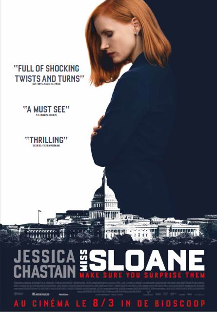 CONCOURS : Gagnez 5×2 places pour le film « Miss Sloane » avec Jessica Chastain